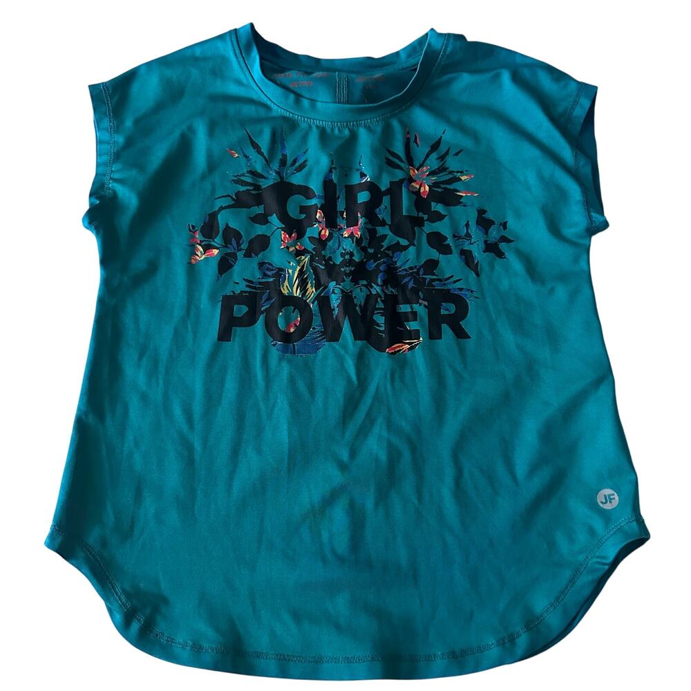 Joe Fresh Girl Power Tee - Teal Floral, Size 6 (Small)